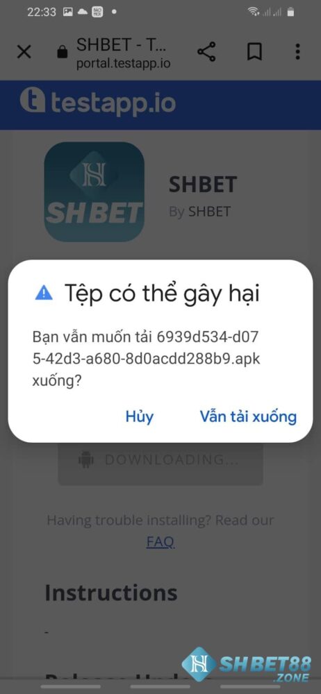 Hướng dẫn cách tải app Shbet chi tiết trên iOS và Android 14 Chọn Vẫn tải xuống